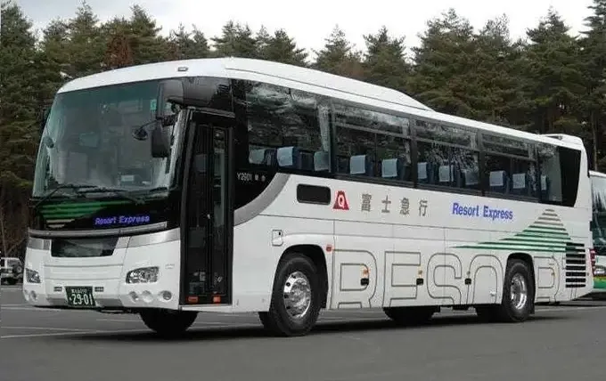 Highway bus traveling from Tokyo to Mount Fuji area